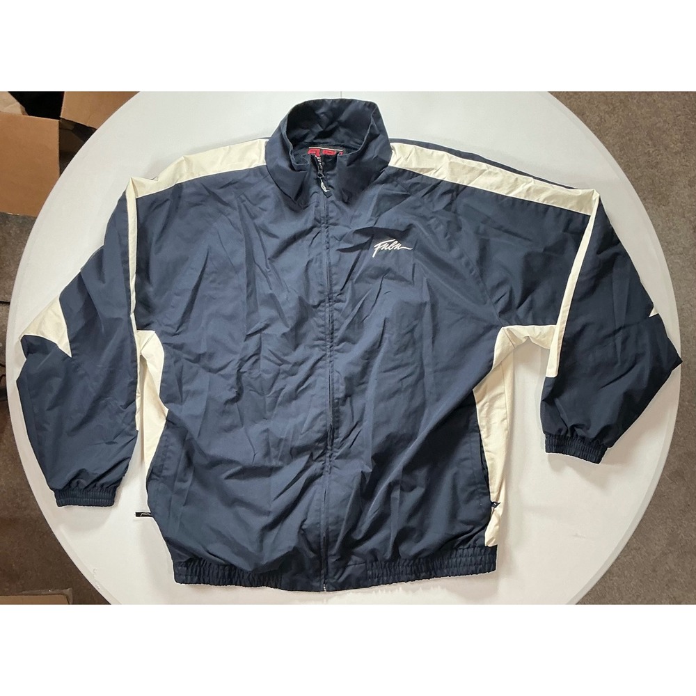 VTG Y2K FUBU Sport Windbreaker Jacket Navy Blue Colorblock 90s Hip Hop Mens 2XL